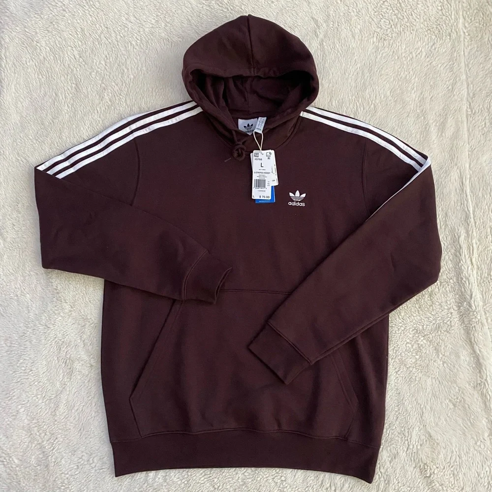 Men’s Adidas Hoodie, Brown, Size Large, NWT - Picture 6 of 6
